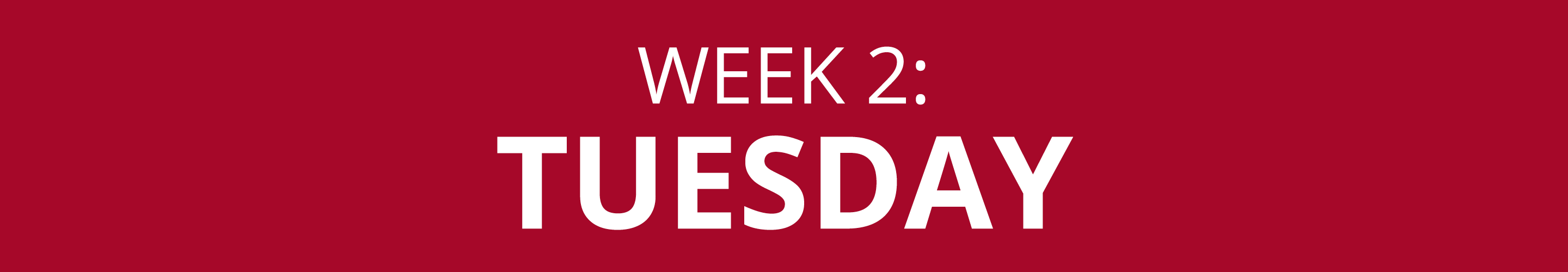WEEK 2: TUESDAY