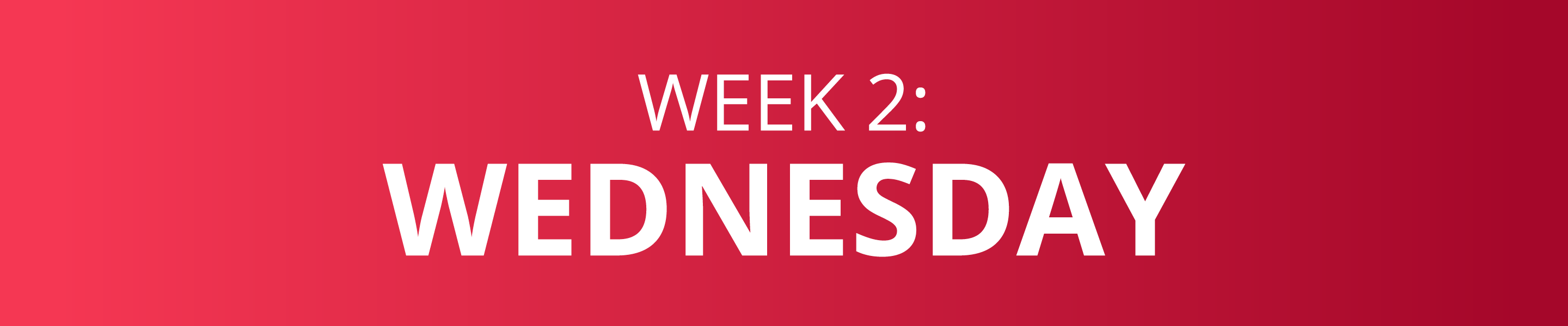WEEK 2: WEDNESDAY