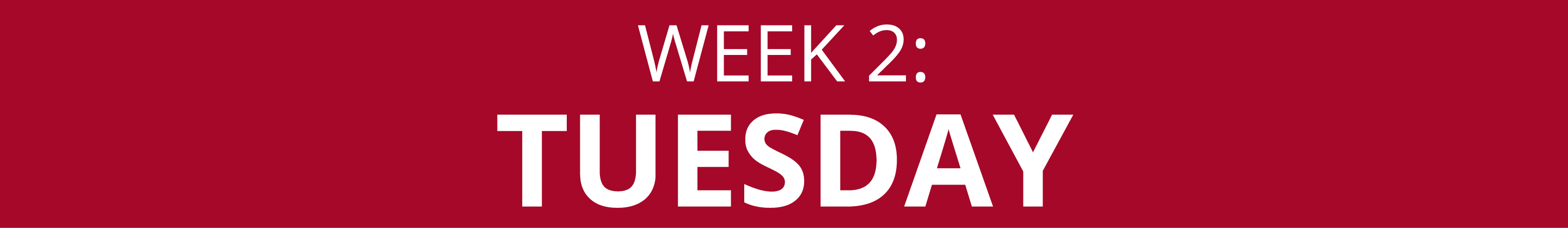 WEEK 2: TUESDAY