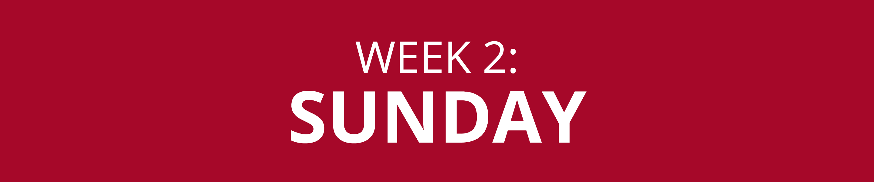 WEEK 2: SUNDAY