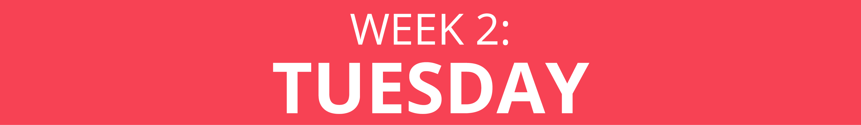 WEEK 2: TUESDAY
