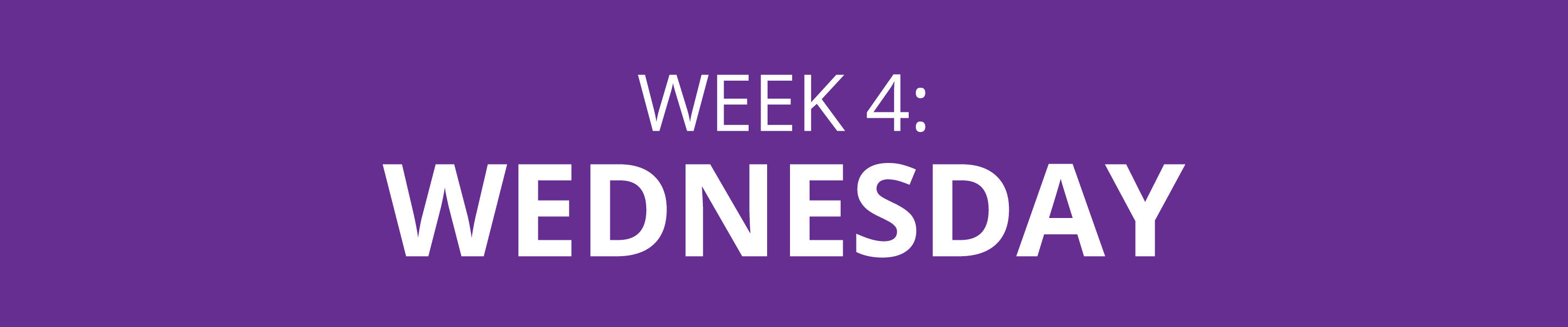 WEEK 4: WEDNESDAY