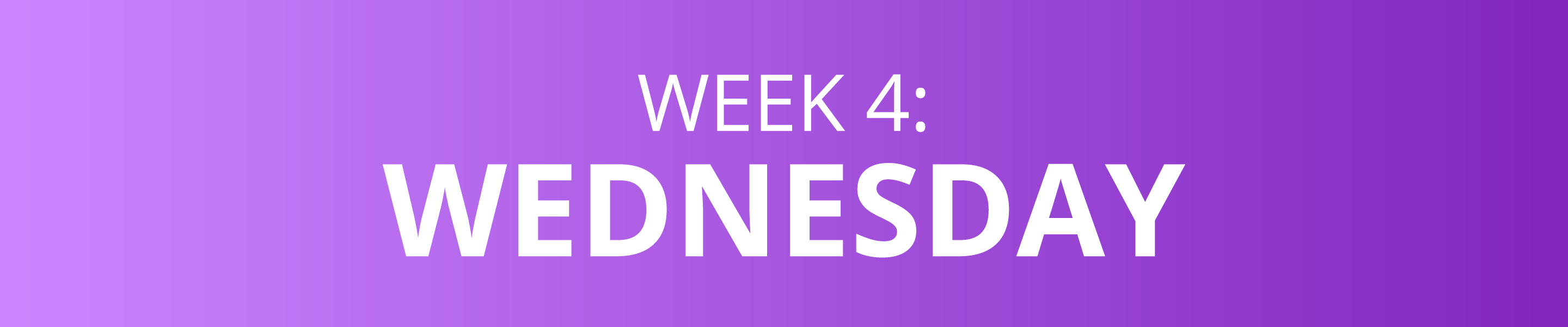 WEEK 4: WEDNESDAY